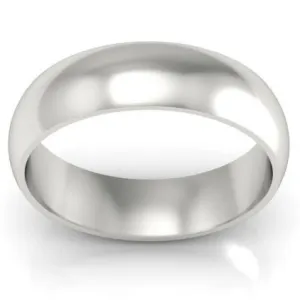 Platinum Wedding Ring Domed 6mm