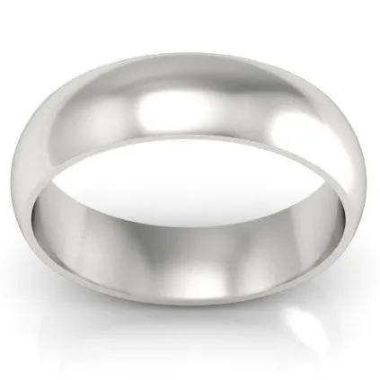 Platinum Wedding Ring Domed 6mm