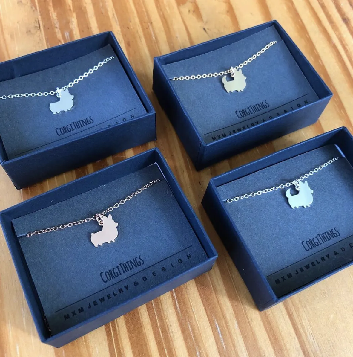 PREORDER: Corgi Things Necklace | Corgi With Tail | Rose GoldFilled