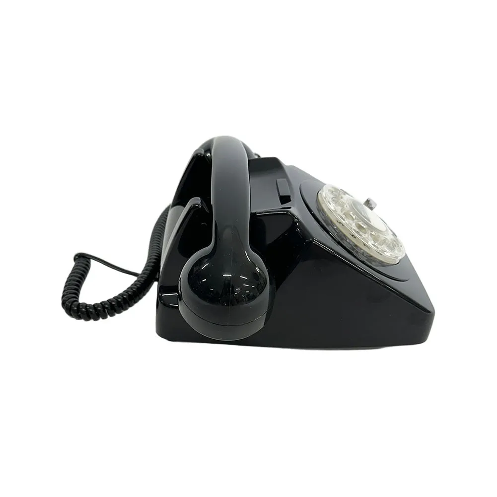 Rotary Style Dial Vintage Styling Prop Phone - Pitch Black