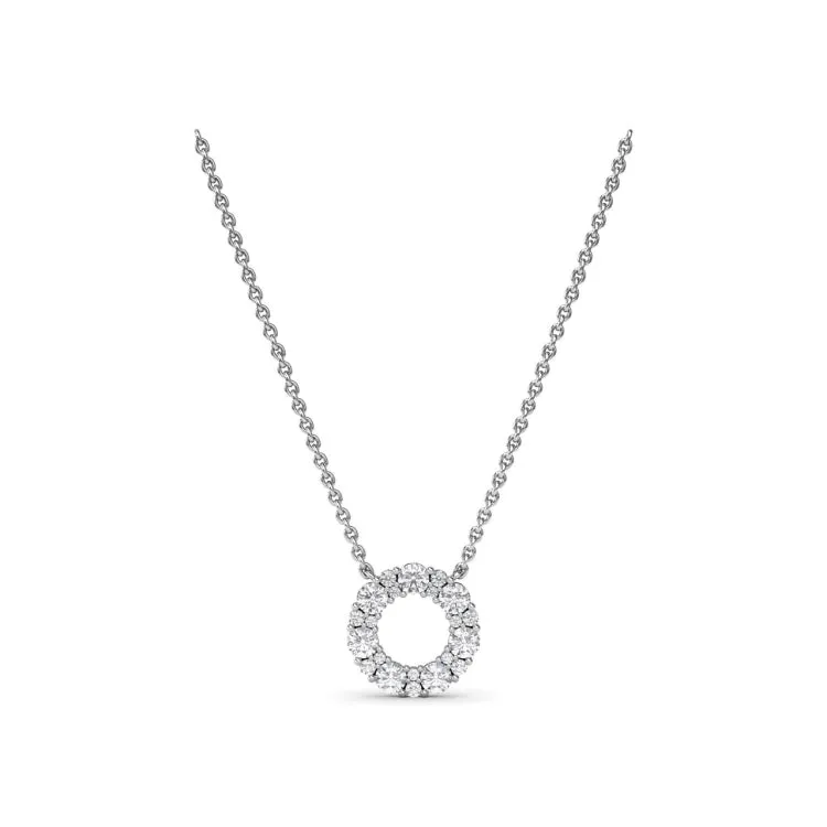 Shared Prong Diamond Circle Necklace