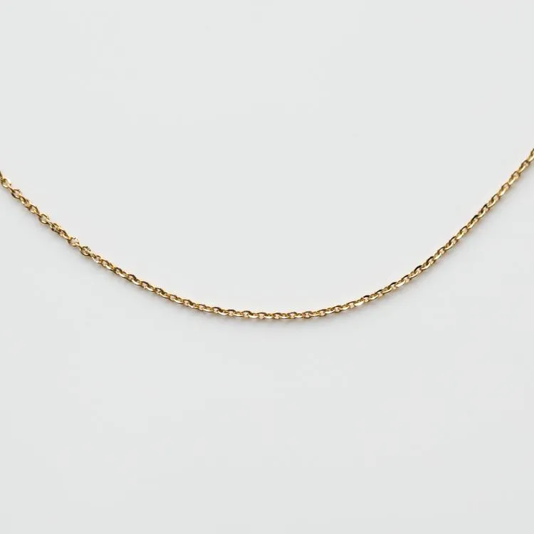 Solid Gold Simple Glimmer Gold Chain