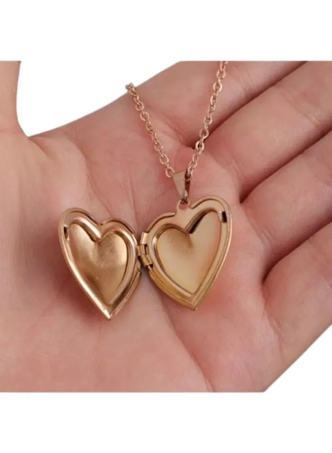 Stainless Steel Photo Locket Necklace Open Heart Pendant Necklaces For Women Jewelry Family Birthday Gift