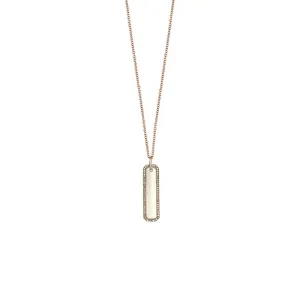 Sterling Silver Champagne Diamond Bar Pendant