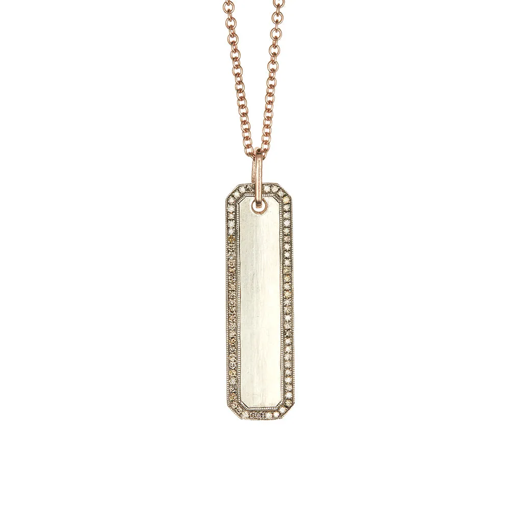 Sterling Silver Champagne Diamond Bar Pendant