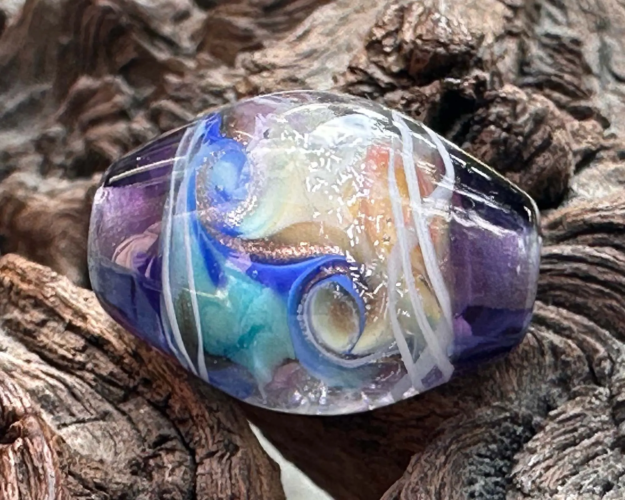 Sunset Swirls Lampwork Focal Bead SRA