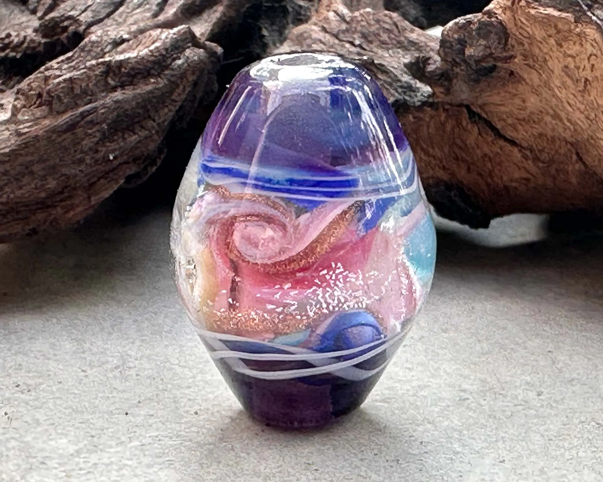 Sunset Swirls Lampwork Focal Bead SRA