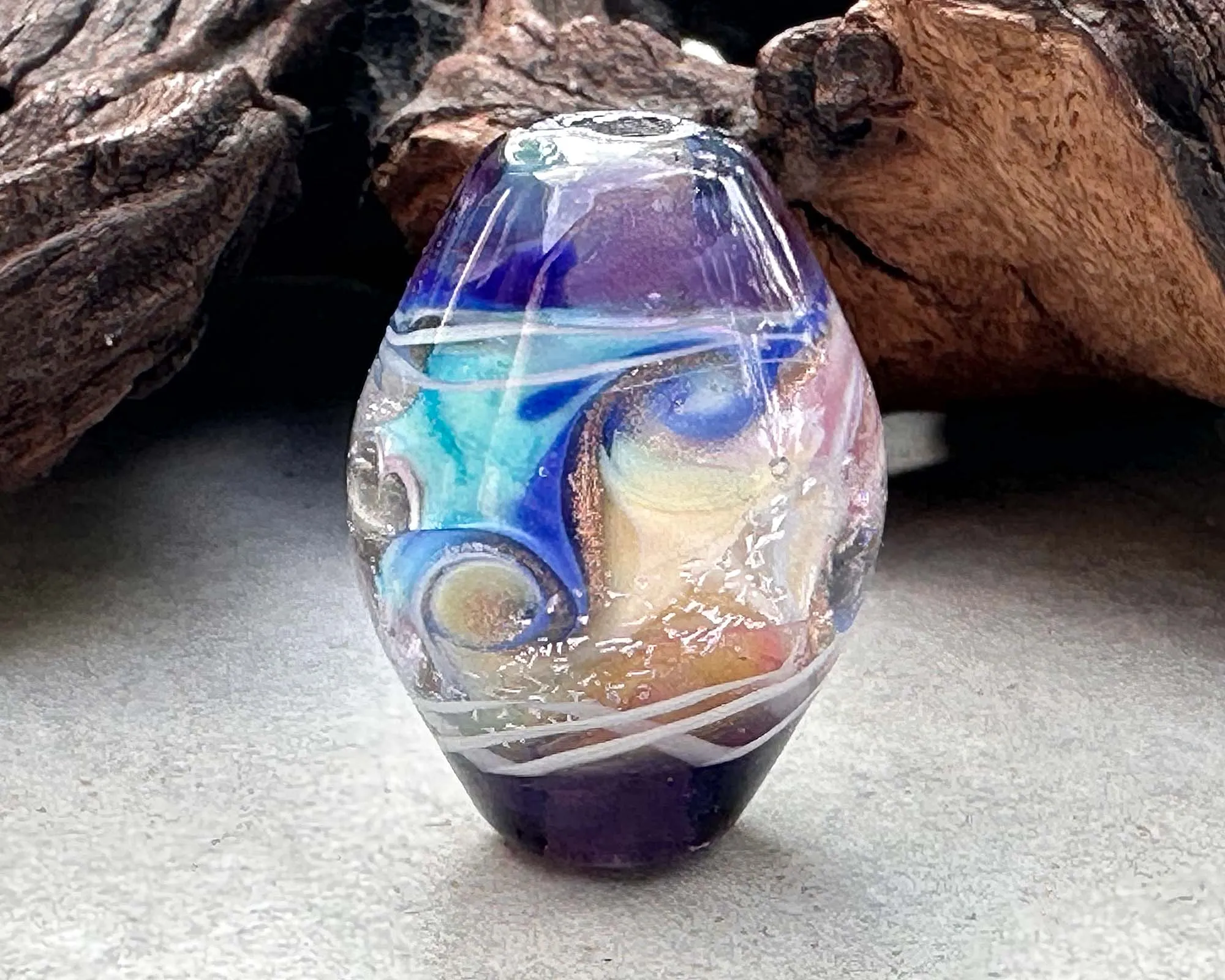 Sunset Swirls Lampwork Focal Bead SRA