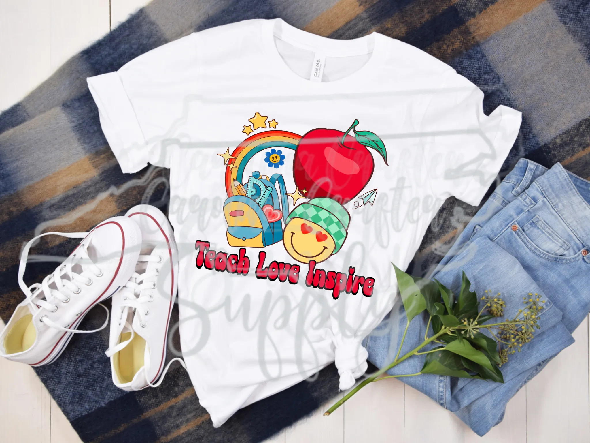 Teach Love Inspire Sublimation Design Teacher PNG