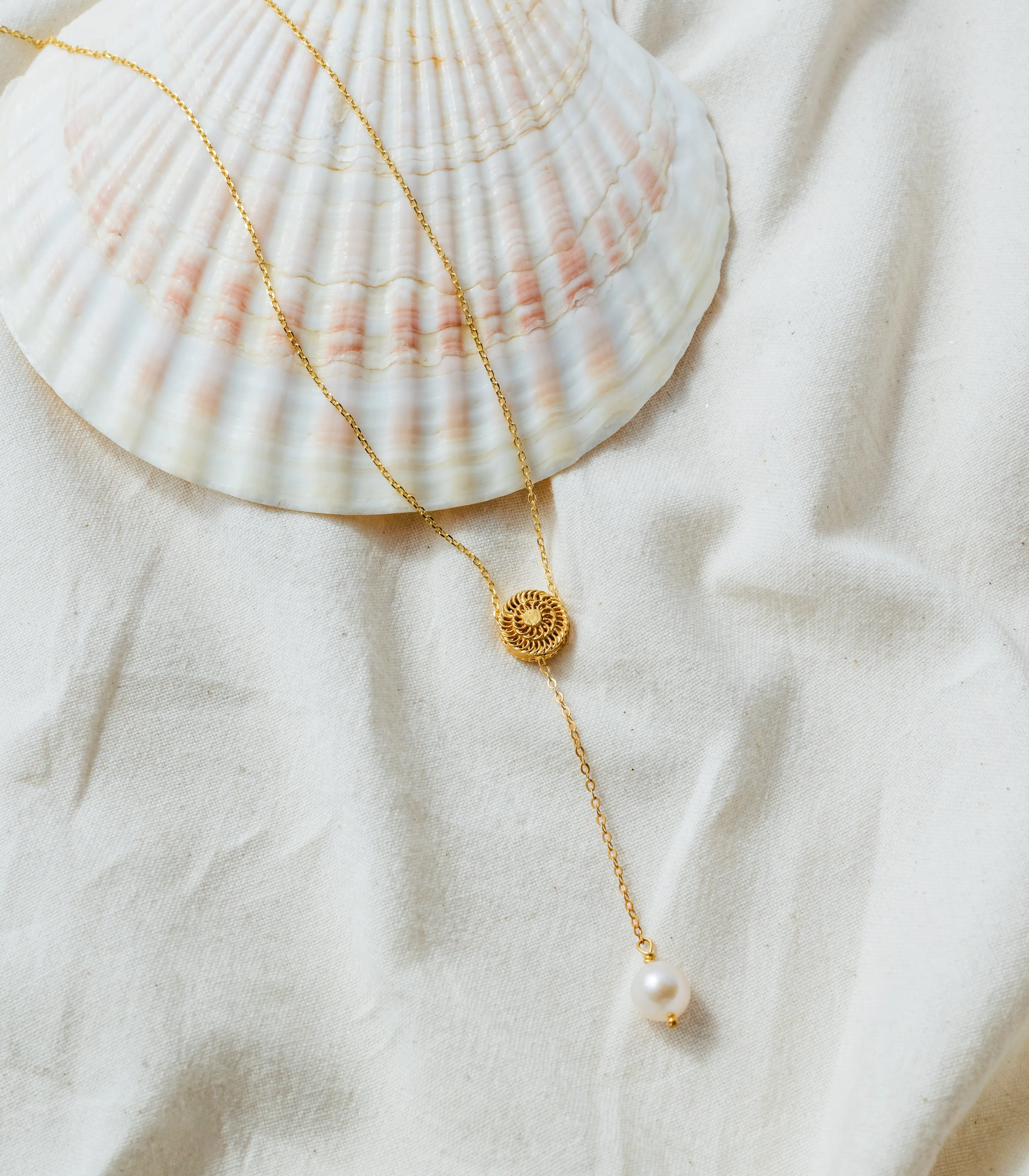 The Padumna Pearl Tambourine Necklace