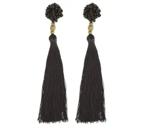 The Rosette Tassel Earring, Black Aid Through Trade