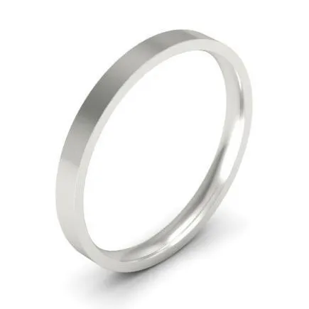 Thin Simple Platinum Wedding Ring 2mm