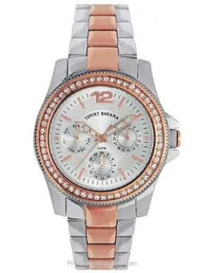 Tommy Bahama Relax Ladies Riviera Two-Tone Crystal Watch - Silver-Tone Dial