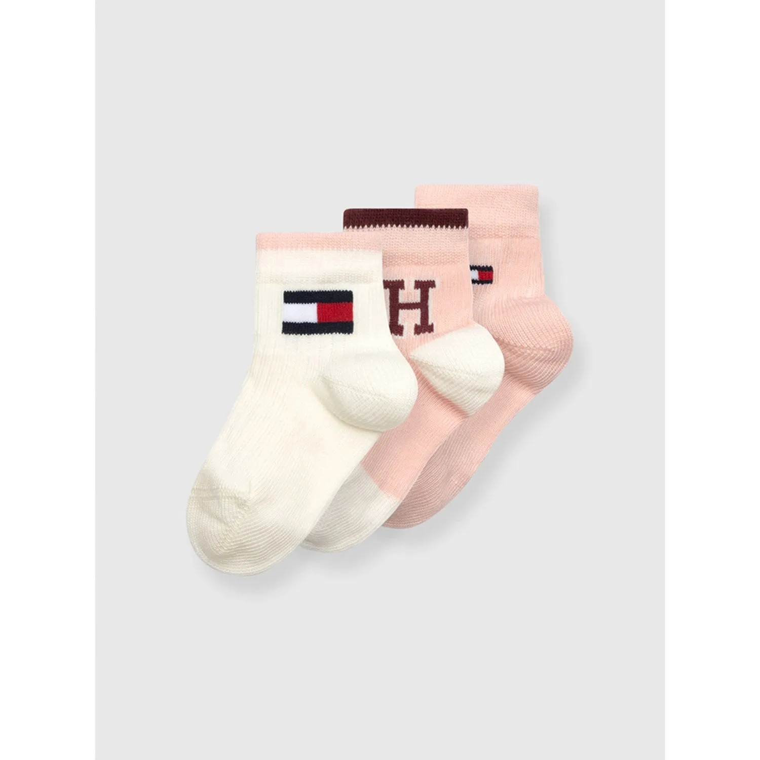 Tommy Hilfiger Soft Pink Baby Socks 3-pack Iconic Giftbox