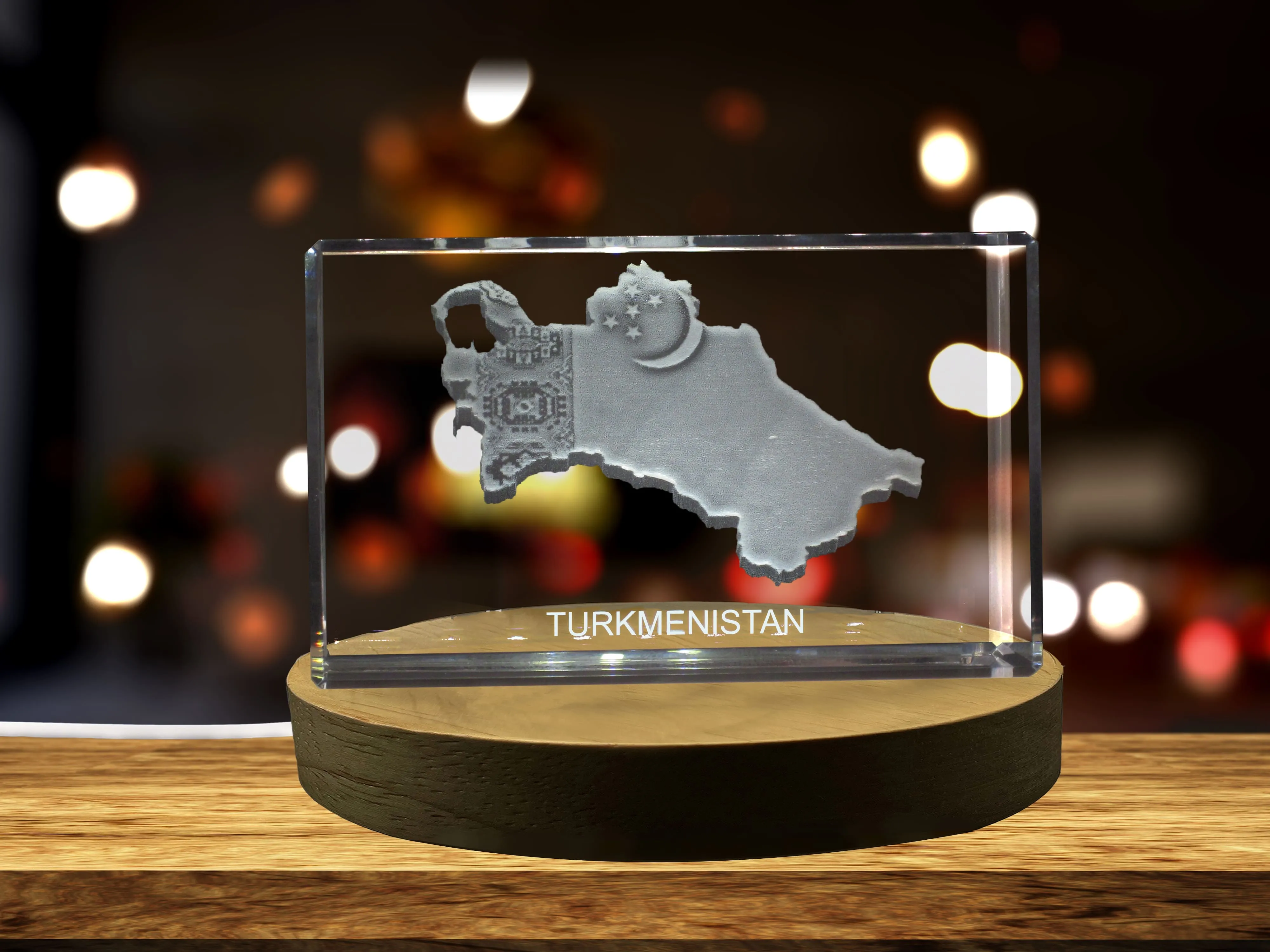 Turkmenistan 3D Engraved Crystal 3D Engraved Crystal Keepsake/Gift/Decor/Collectible/Souvenir