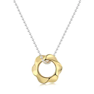 Two Tone Twisted Circle Necklace