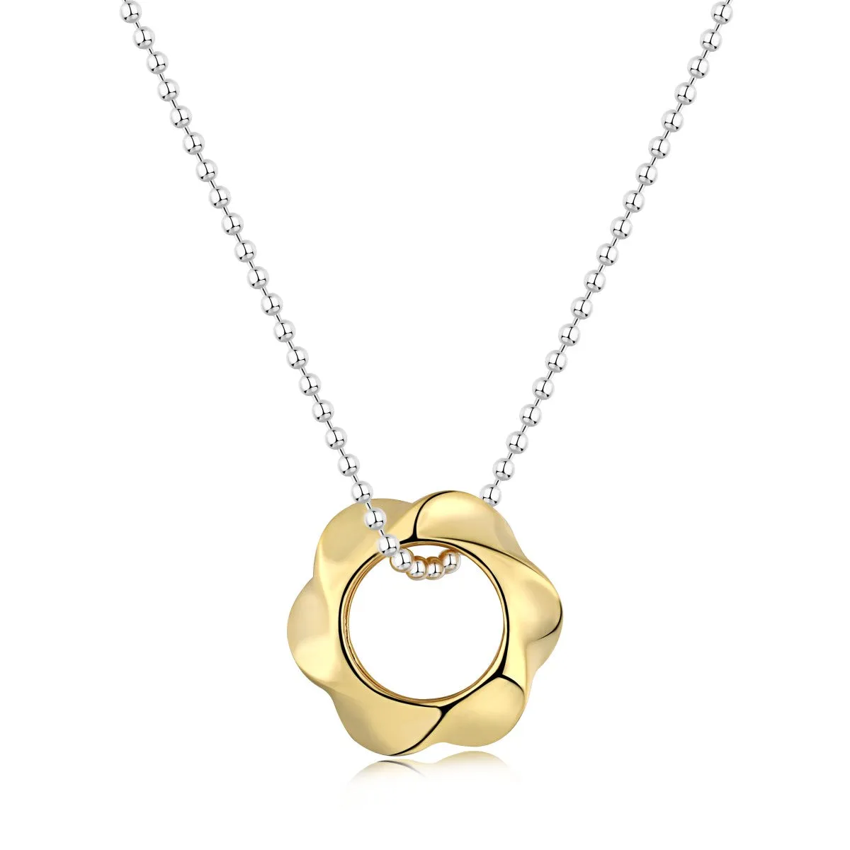 Two Tone Twisted Circle Necklace