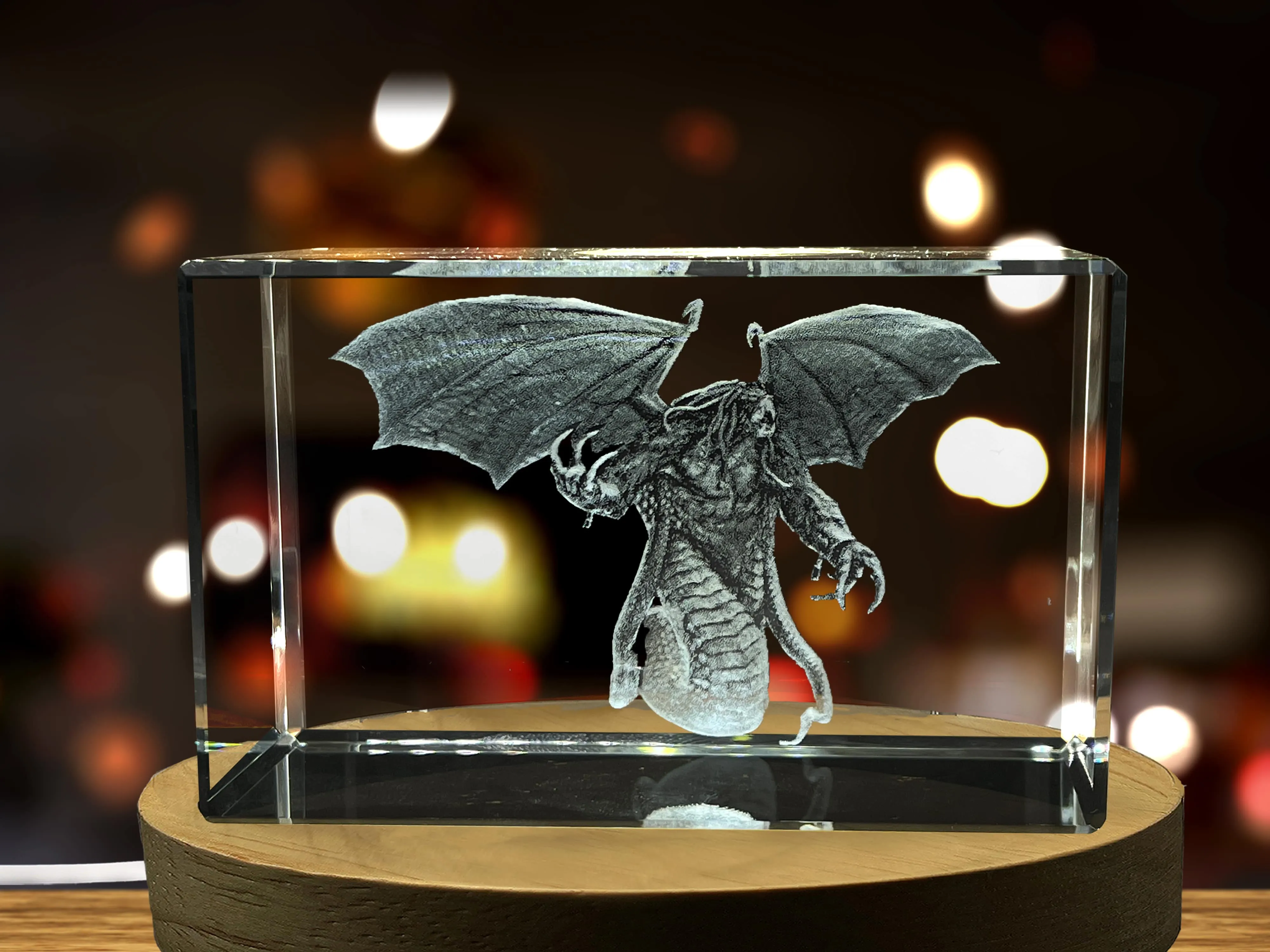 Typhon Art 3D Engraved Crystal Keepsake with Free LED Base Light