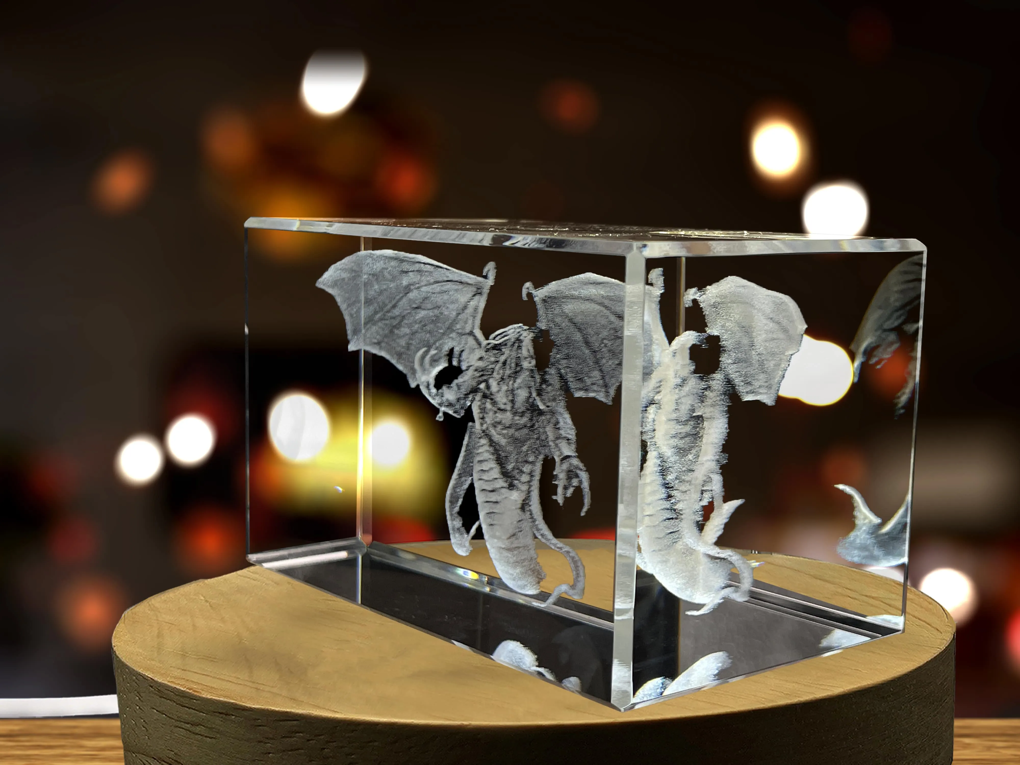 Typhon Art 3D Engraved Crystal Keepsake with Free LED Base Light